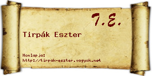 Tirpák Eszter névjegykártya