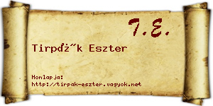 Tirpák Eszter névjegykártya